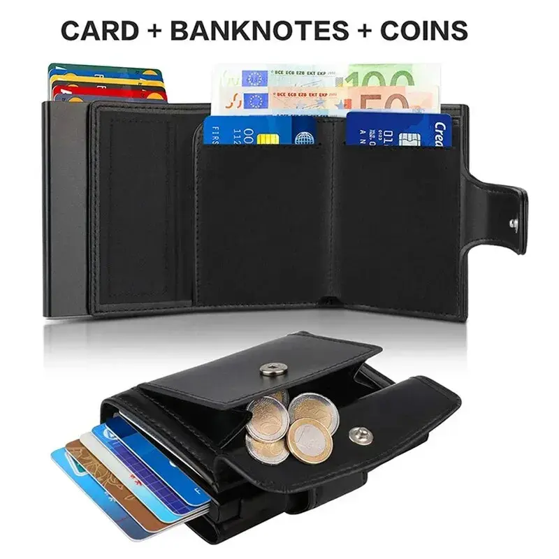 Rfid Microfiber Leather Men Wallets Fashion Card Holder Trifold Wallet Money Bags Smart Slim Thin Coin Pocket Wallet Purse