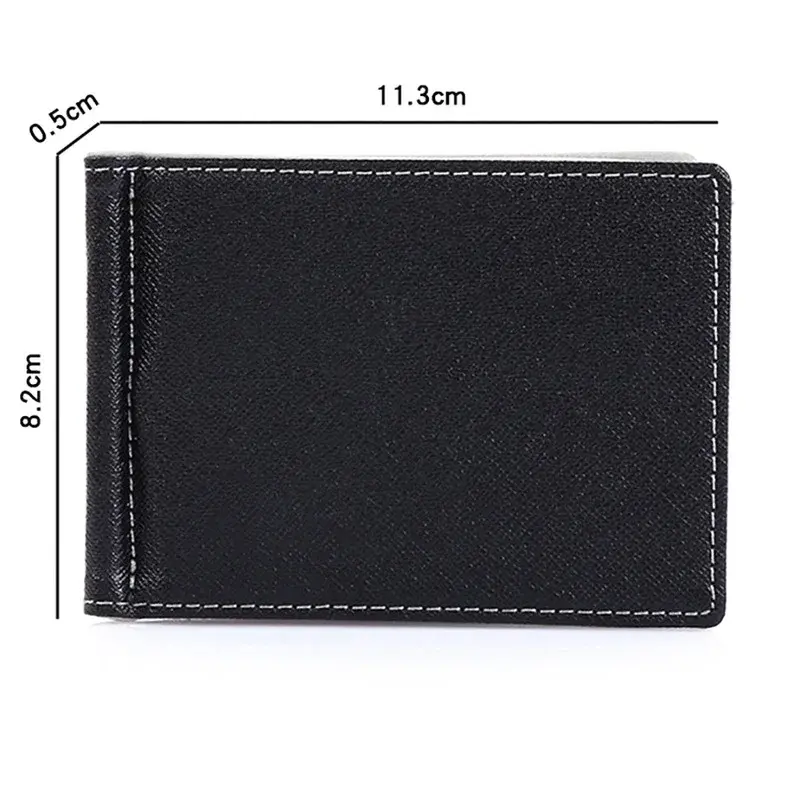 Brand Men Wallet Short Skin Wallets Purses PU Leather Money Clips Sollid Thin Wallet For Men Purses