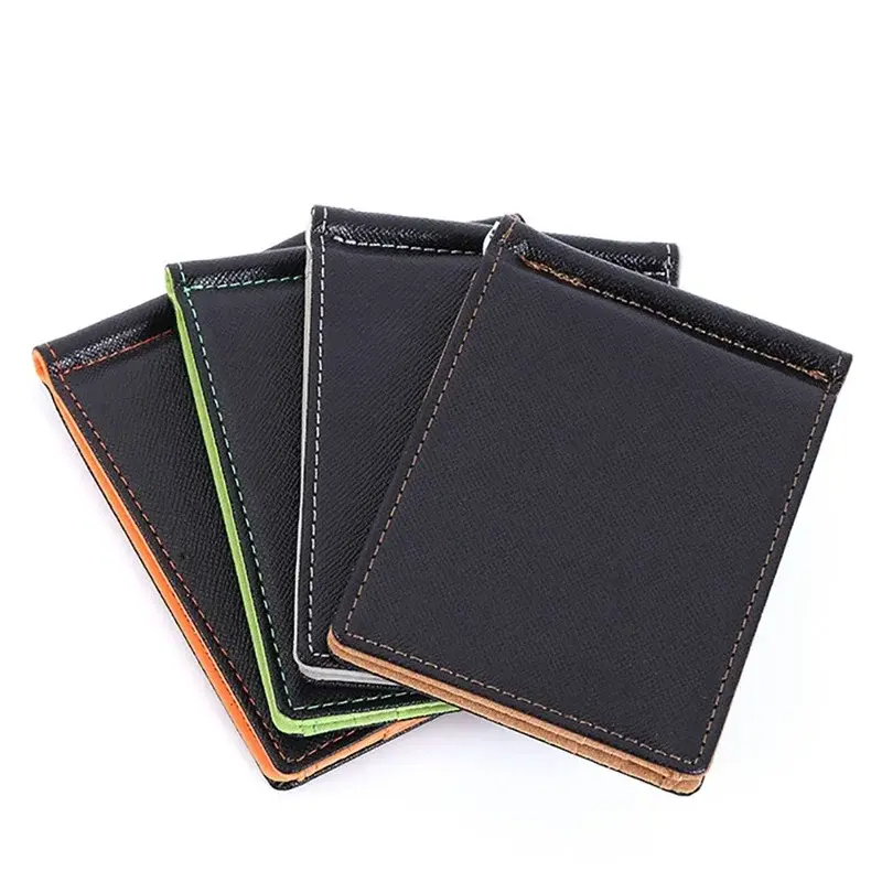Brand Men Wallet Short Skin Wallets Purses PU Leather Money Clips Sollid Thin Wallet For Men Purses