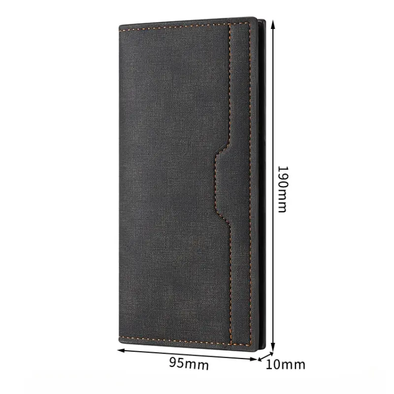 Men's Leather Wallet ID Card Holder Purse Checkbook Long Clutch Bifold Business Money Bag Man Wallets Cartera Hombre Carteras