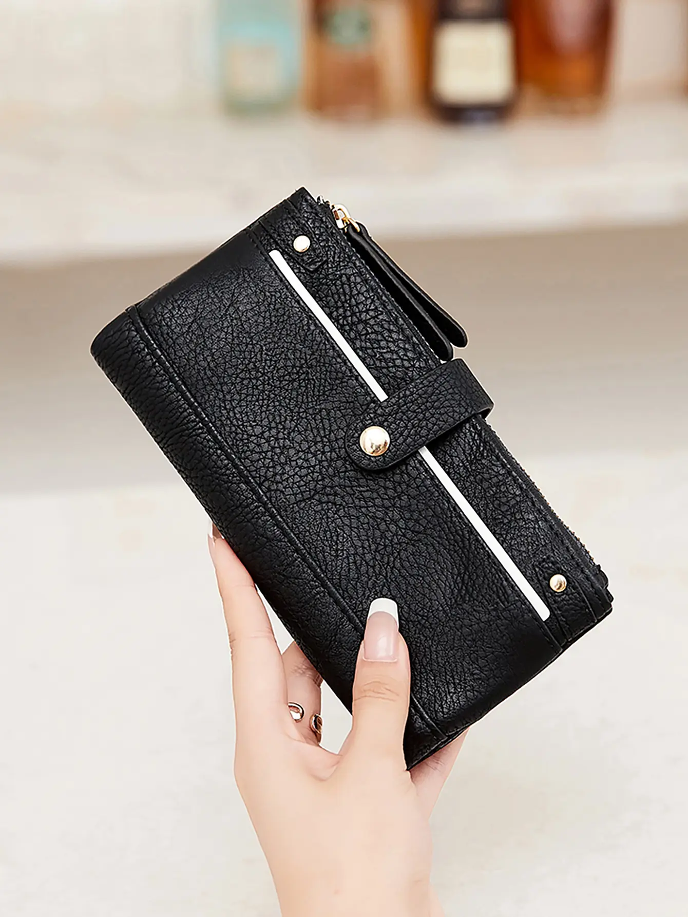 Large Capacity Credit Card Holder, Functional Multi-Card Slots Wallet, Zipper Coin Purse & Clutch Bag