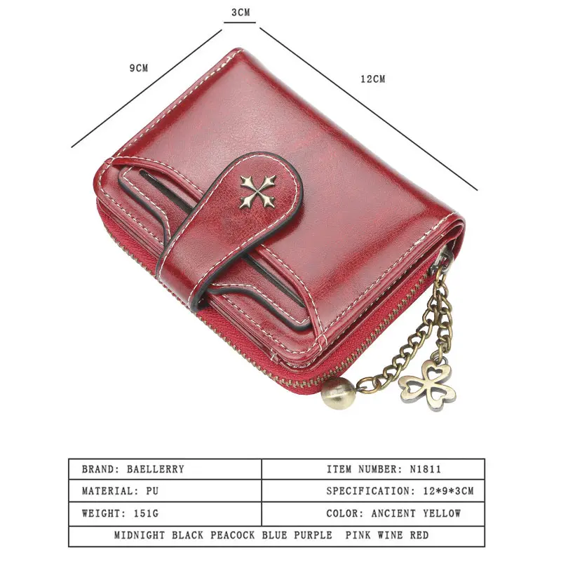 High Quality Luxury Women Short Wallets PU Leather New Short ZipperCard Holder Female Purse Zipper Coin Pocket Wallet For Girls