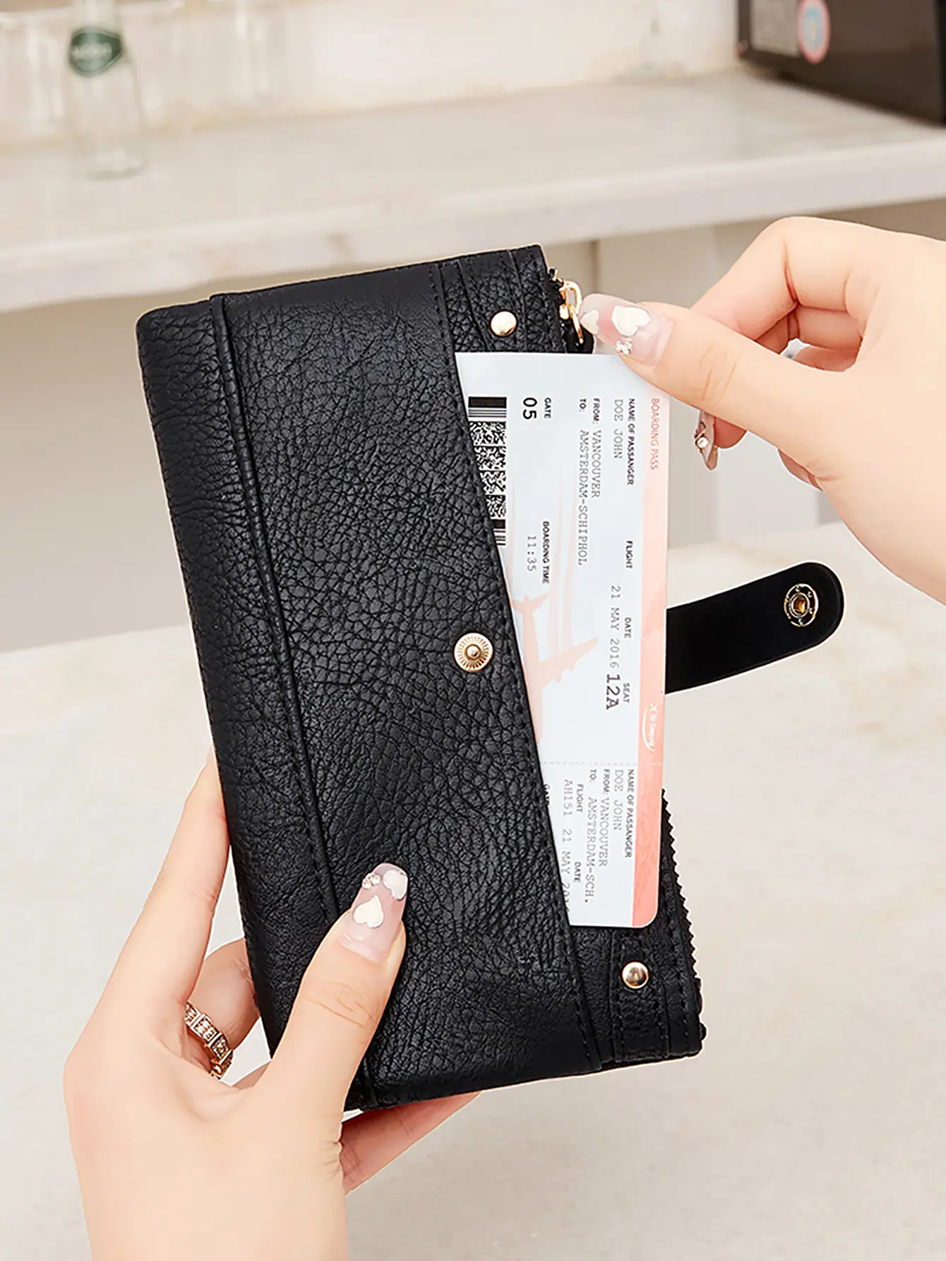 Large Capacity Credit Card Holder, Functional Multi-Card Slots Wallet, Zipper Coin Purse & Clutch Bag