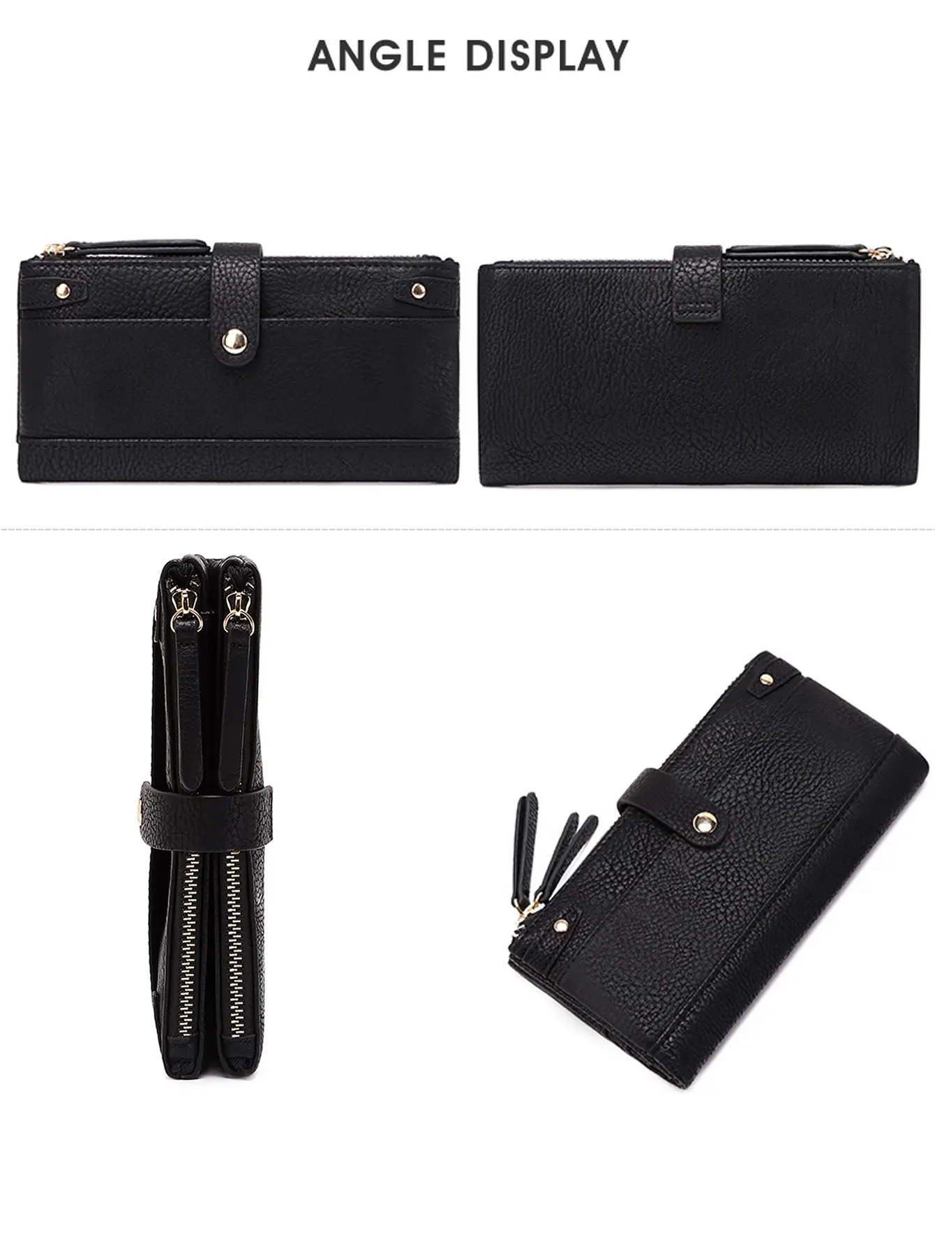 Large Capacity Credit Card Holder, Functional Multi-Card Slots Wallet, Zipper Coin Purse & Clutch Bag
