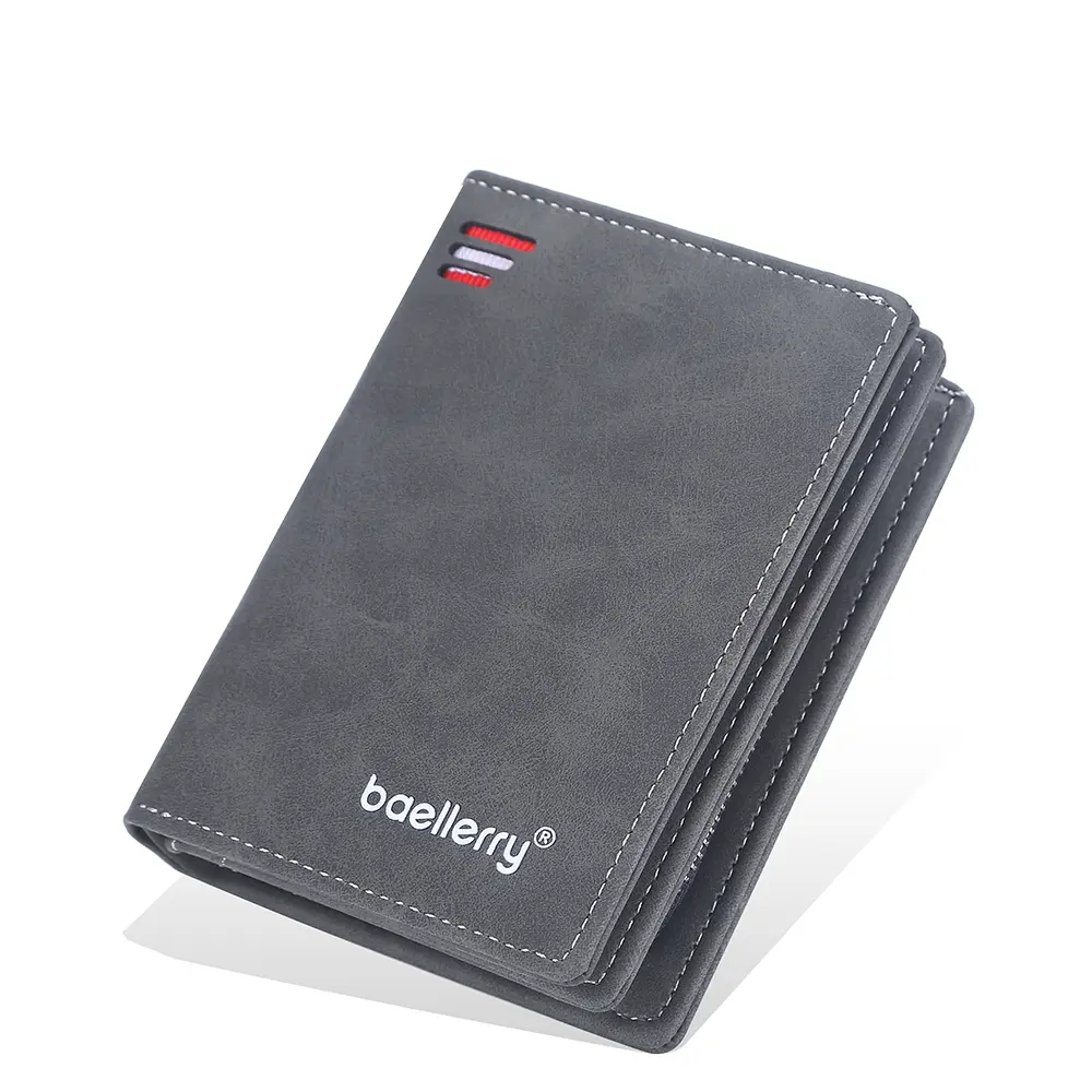 Brand Men PU Leather short Wallet With Zipper Coin Pocket Vintage Big Capacity Male Short Money Purse Card Holder New