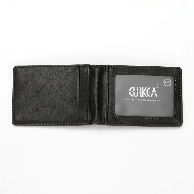 Small RFID Wallet Money Clip For Men Purse With A Metal Clamp Slim Leather Business ID Credit Card Case Man Travel Cash Holder