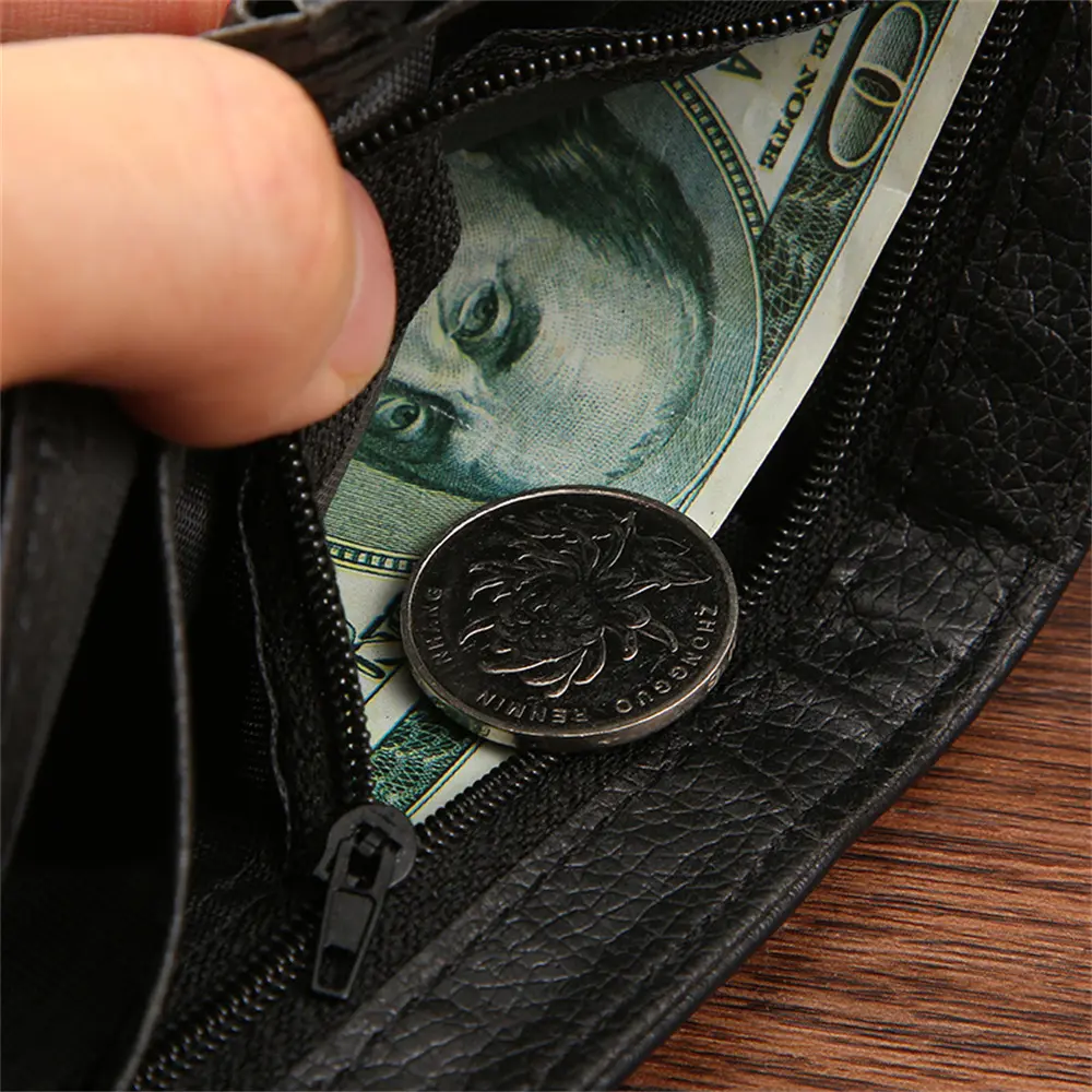 New Short Men Wallets Slim Card Holder Case Quality PU Leather Male Wallet Small Photo Holder 3-fold Bag Men's Purses Money Bag