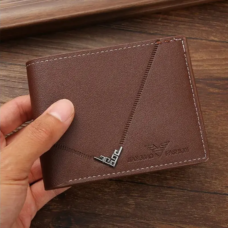 Men's Slim Money Clip Wallet Credit Card ID Holder Casual Male Leather Short Multi Card Holder Purses Business Man Bifold Wallet