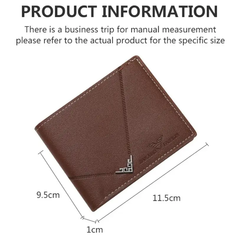 Men's Slim Money Clip Wallet Credit Card ID Holder Casual Male Leather Short Multi Card Holder Purses Business Man Bifold Wallet