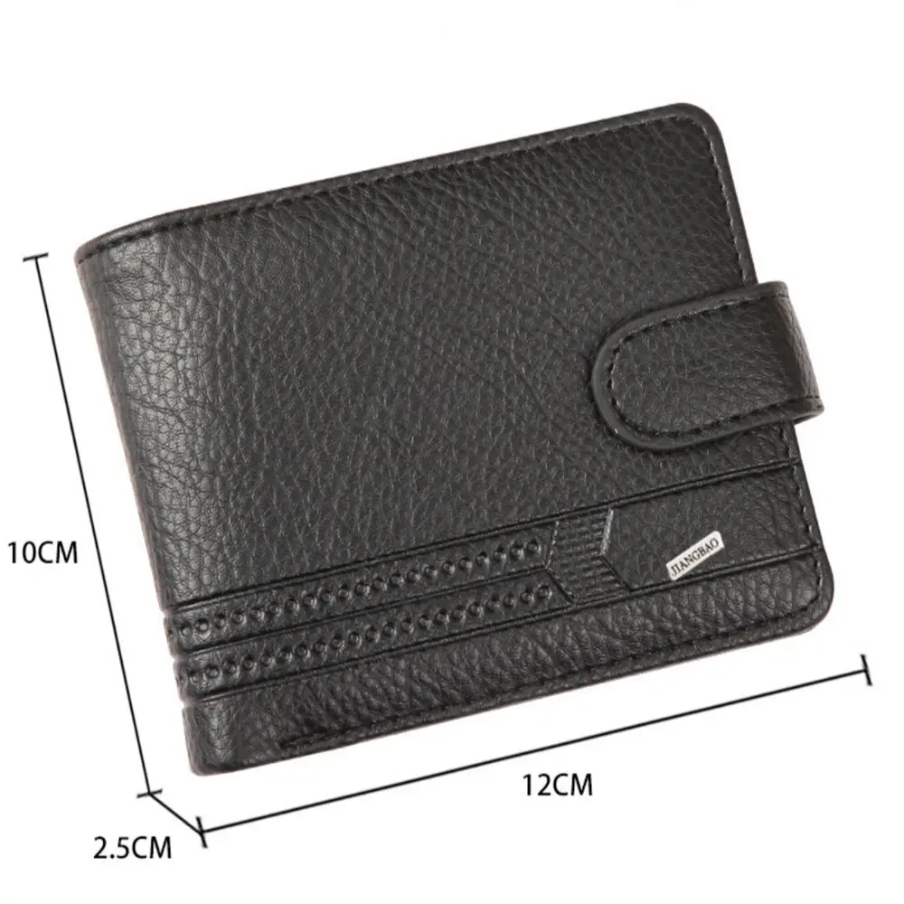New Short Men Wallets Slim Card Holder Case Quality PU Leather Male Wallet Small Photo Holder 3-fold Bag Men's Purses Money Bag