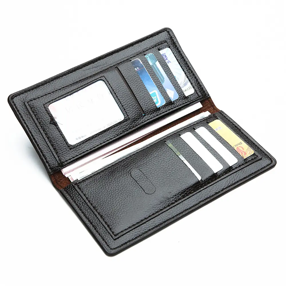 Men's Wallet PU Leather Multi Card Multi Functional Long Travel Thin Youth Bag Large Banknote Passport Card Holder Money Purses