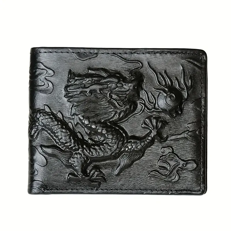 Men's Vintage Genuine Leather Wallet 3D Printed Tiger Wallet Card Holder