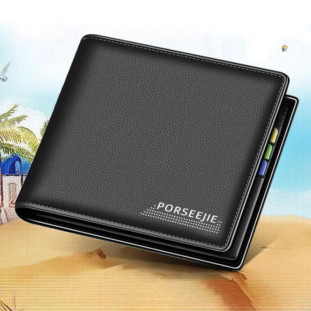 Men Wallet Classic Style Portable Short Male Wallet Mini Anti Theft Coin Purse PU Leather Money Bag Multi-Card Slot Card Holder