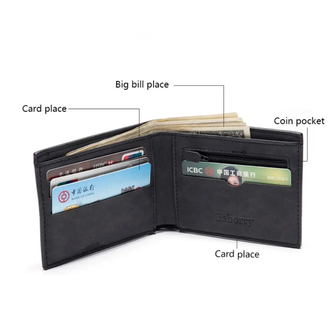 New Retro Men Leather Wallets Small Money Purses Design Dollar Price Top Men Thin Wallet with Coin Bag Zipper Short Men Wallets