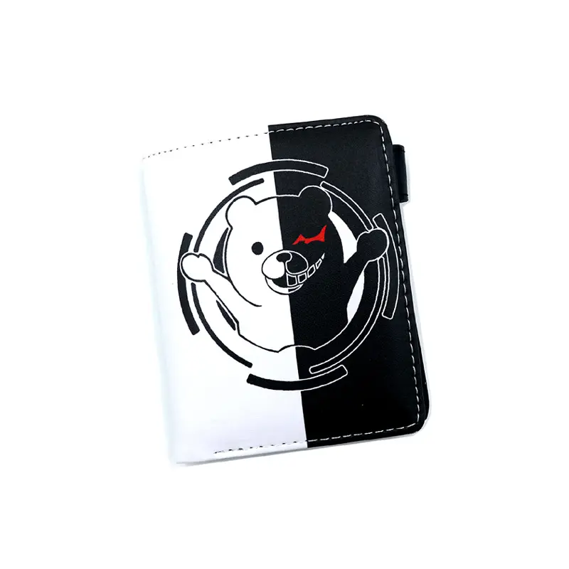 Anime Danganronpa Men Wallets Monokuma Cartoon Short Purse With Coin Bag
