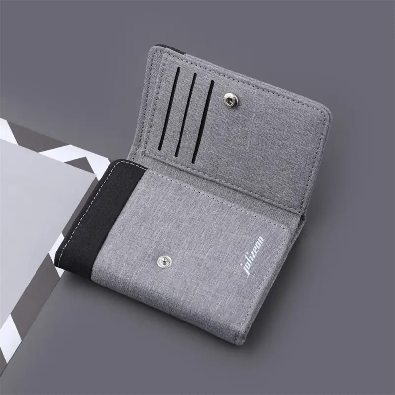 Canvas Wallet Men ID/photo Holders Black/blue/gray Card Holder Wallet Case 8 Slots Hasp Male Purse Credit Card Case