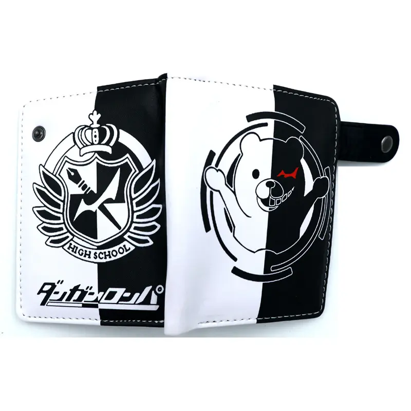 Anime Danganronpa Men Wallets Monokuma Cartoon Short Purse With Coin Bag