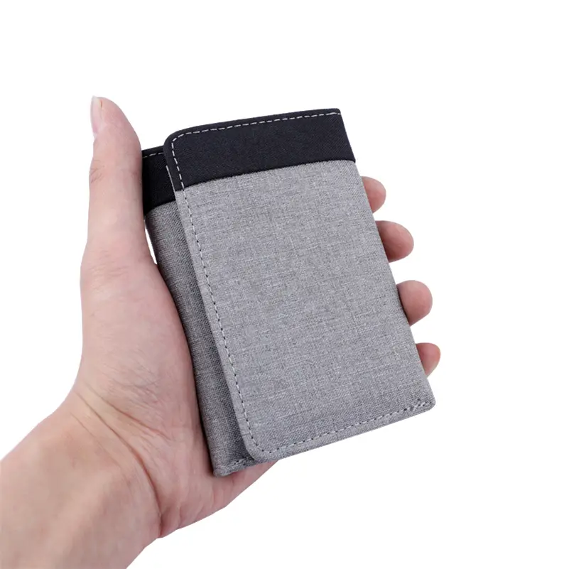 Canvas Wallet Men ID/photo Holders Black/blue/gray Card Holder Wallet Case 8 Slots Hasp Male Purse Credit Card Case