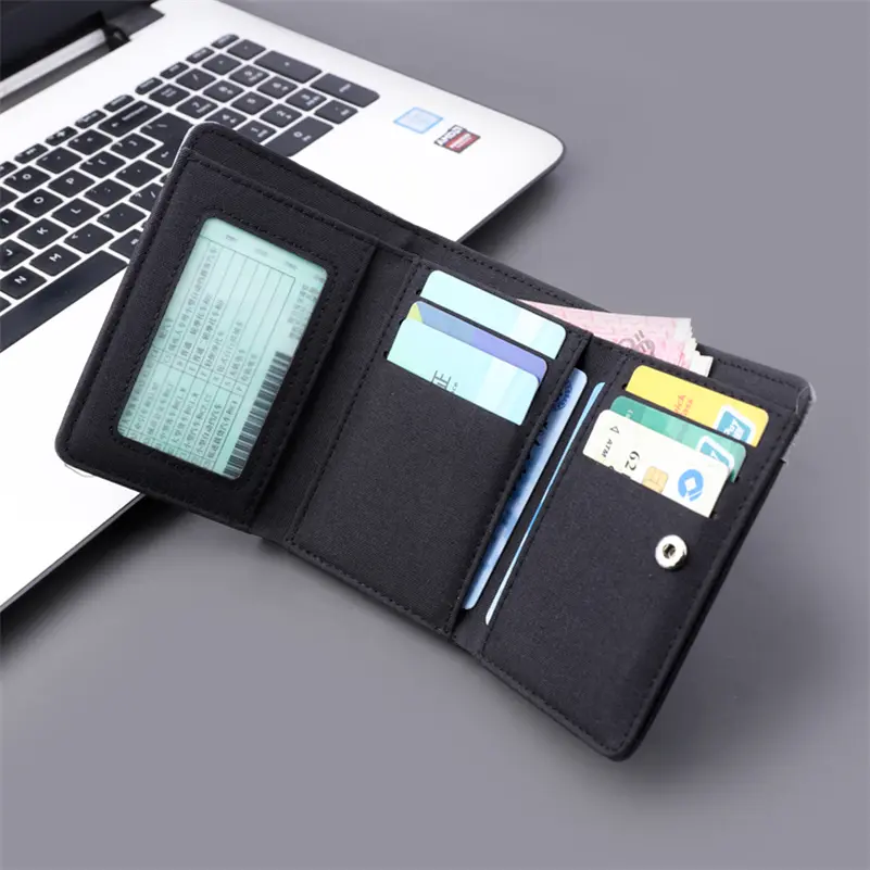 Canvas Wallet Men ID/photo Holders Black/blue/gray Card Holder Wallet Case 8 Slots Hasp Male Purse Credit Card Case