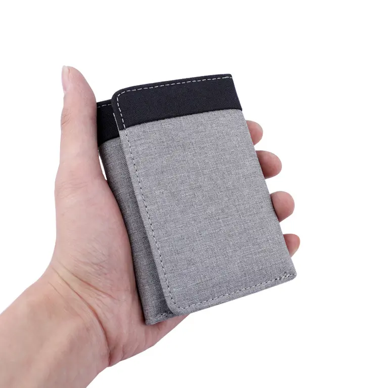 Canvas Wallet Men ID/photo Holders Black/blue/gray Card Holder Wallet Case 8 Slots Hasp Male Purse Mini Three-fold Men Wallet