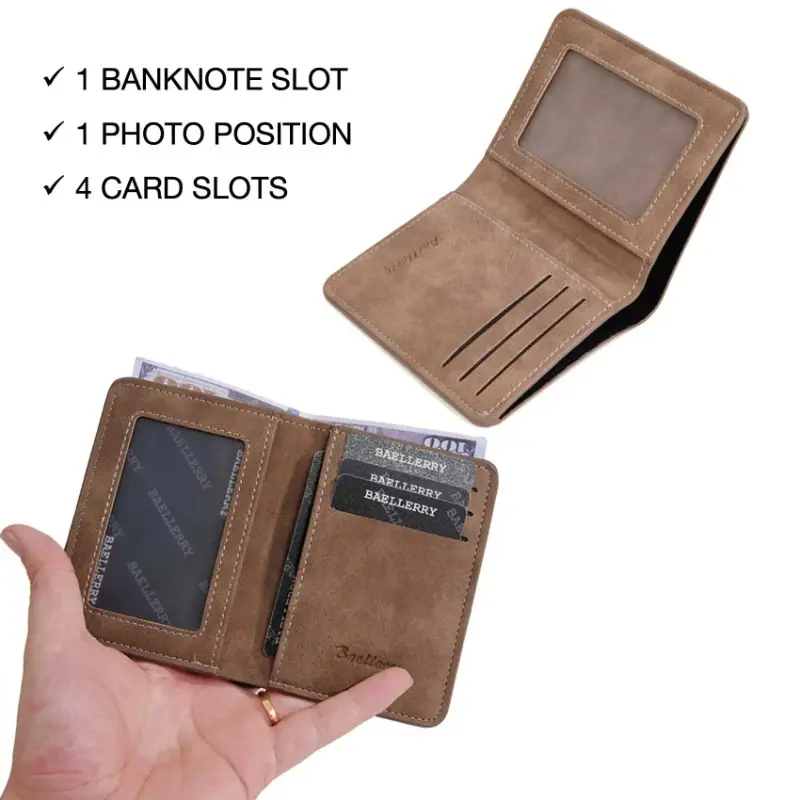 Thin Sanded Leather Multi-Card Driver's License Card Holder Simple Casual New Business Multi-Function Bifold Men's Short Wallet