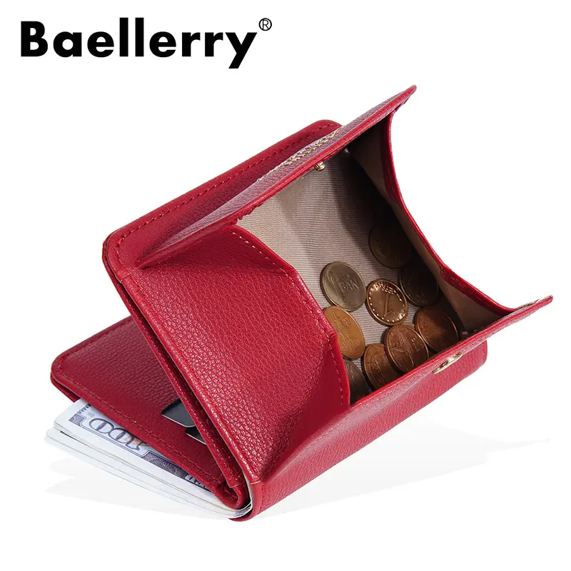 Baellerry New Short Women Wallets Name Customized Coin Pocket Brand Female Purses Large Capacity Card Holders Wallet For Girls