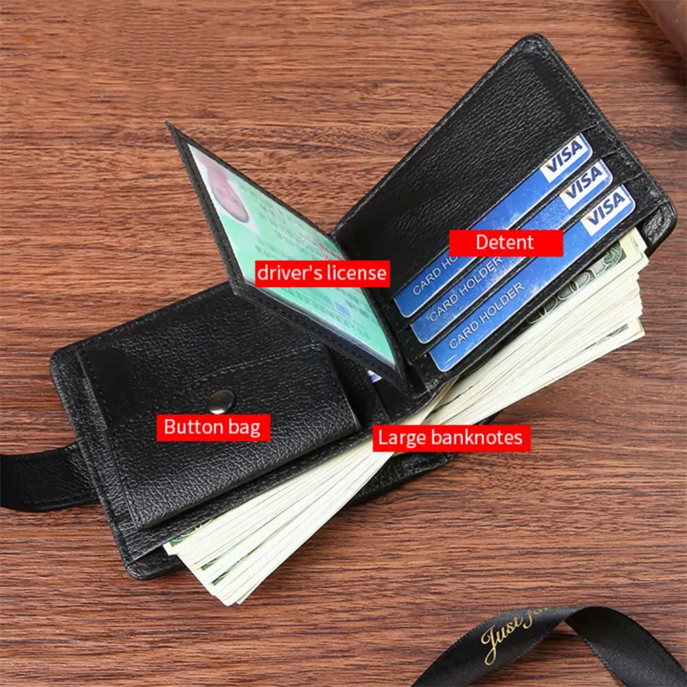 Vintage PU Leather Mens Wallets Solid Sample Style Zipper&Hasp Purse Card Holders Famous Brand High Quality Male Wallet