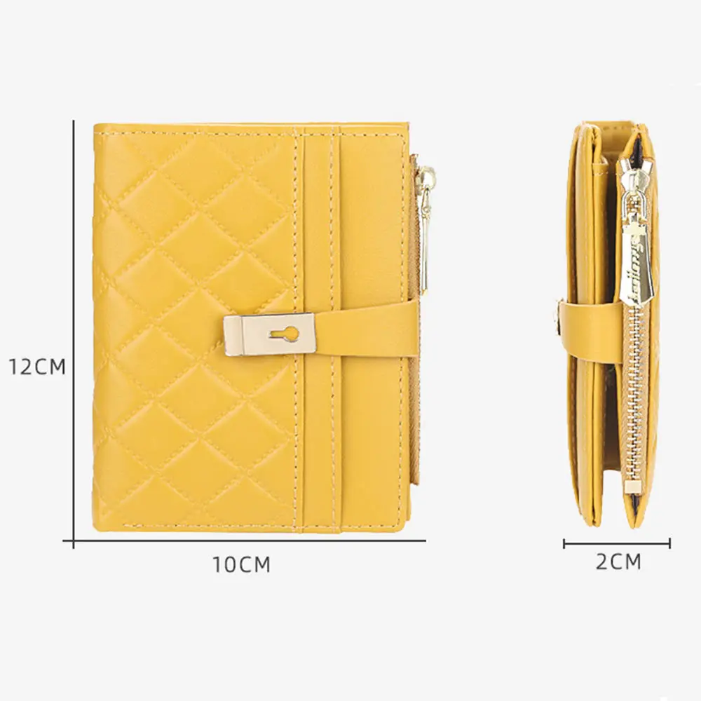 2022 Mini Women Wallets 8 Card Holders Hasp Plaid Pattren Small Fashion Wallets Zipper Quality Female Purse Card Holder Wallet