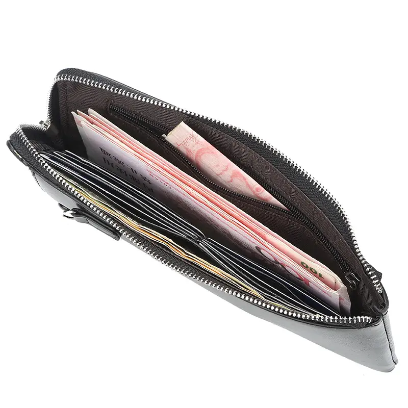 Men's Classic Long Wallet - Luxury Brand Zipper Card Holder, Large Capacity Purse with Phone Pocket