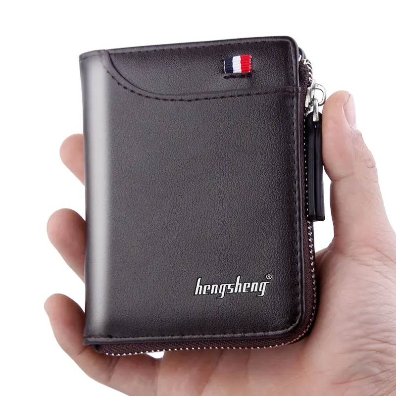 New Men's Wallet Casual Carteras Short Wallet Men PU Leather Billetera Hombre Luxury Small Zipper Coins Bag Cartera Hombr