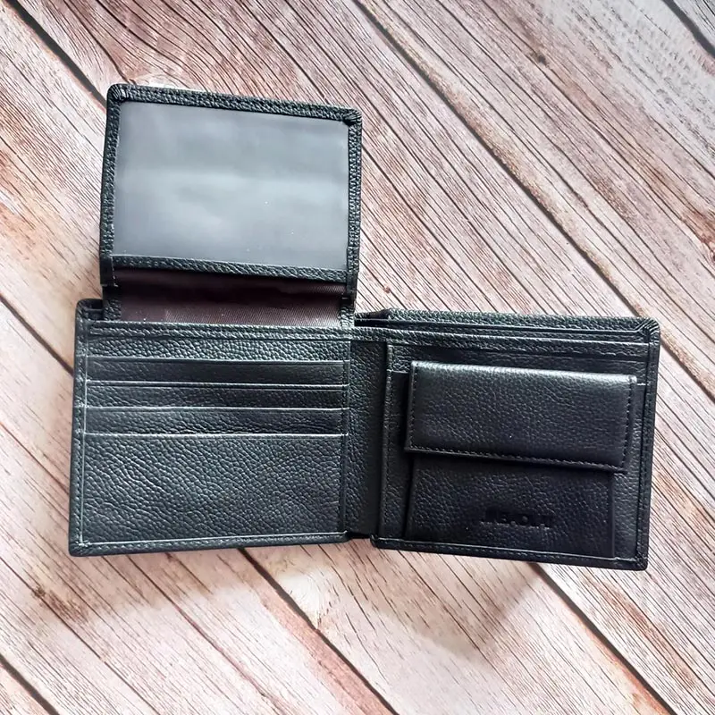 Fashion Genuine Leather Men Wallets Business Men Bifold Wallet Purse with Coin Pocket
