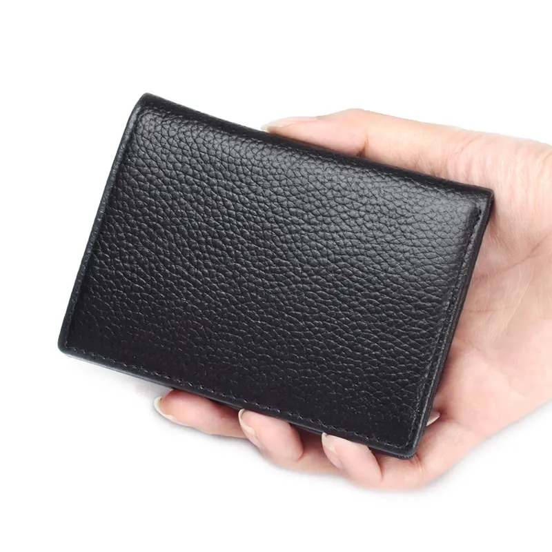 8.5*11cm Genuine Leather Mens Wallet with Credit Card Holders Id Windows Documents Wallet for Men