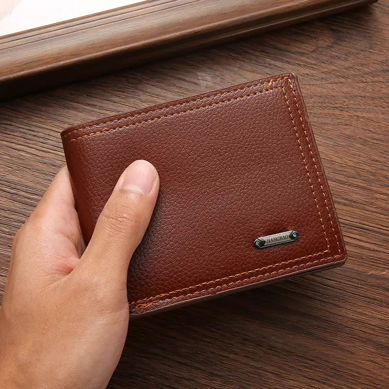 Men'S Short Pu Leather Wallet Business Casual Soft Leather Wallet Multi Card Large Capacity Multi functional Wallet Card Holders