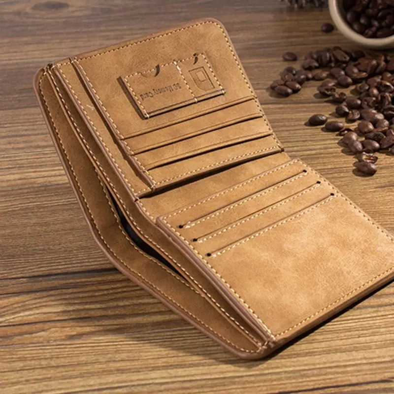 Vintage Men Wallet PU Leather Slim Casual Male Card Holder Pocket Purse