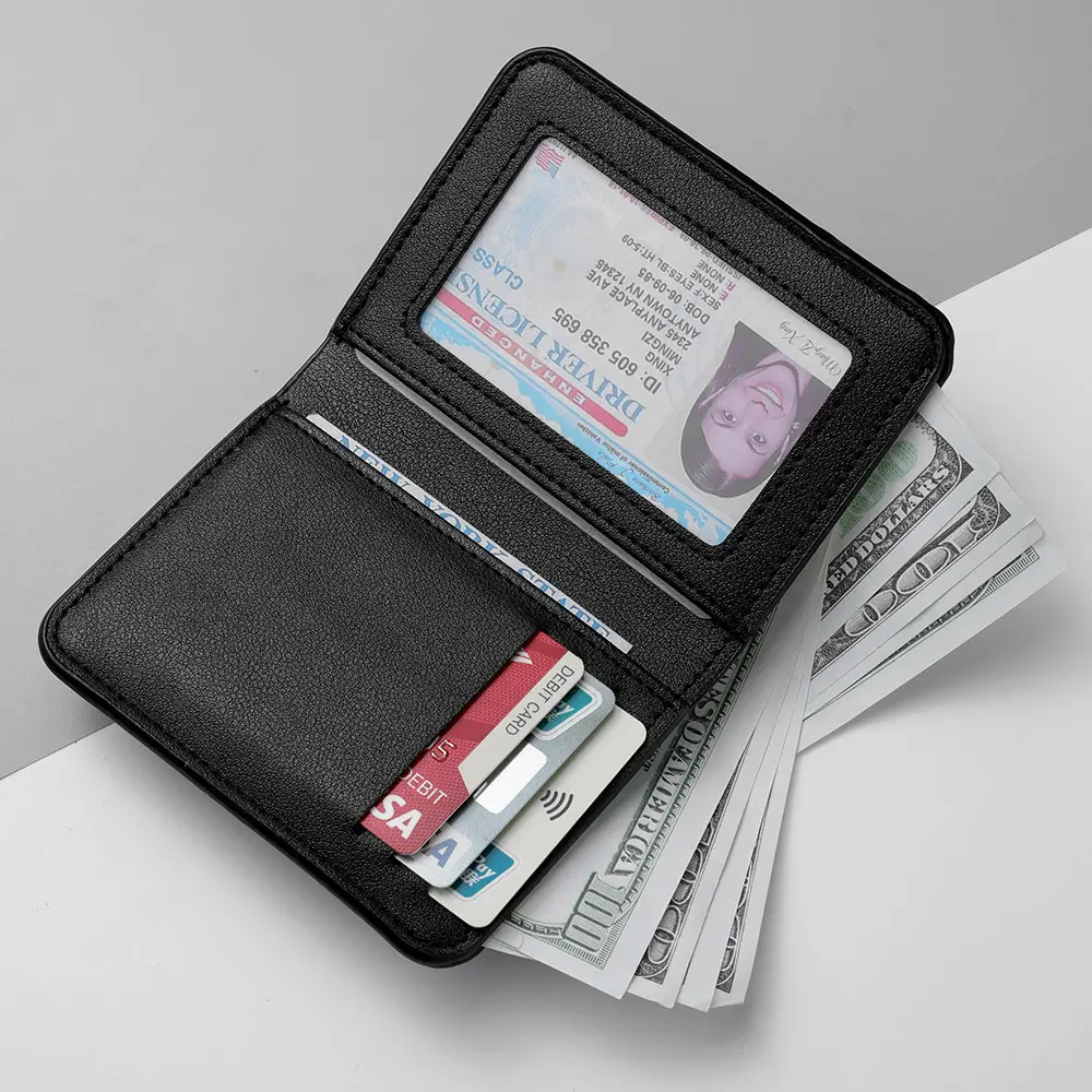 New Wallet Men's Short Small Multifunctional Hand Card Holder PU Business Zipper Purse Fashion High-quality Casual Wallet Men