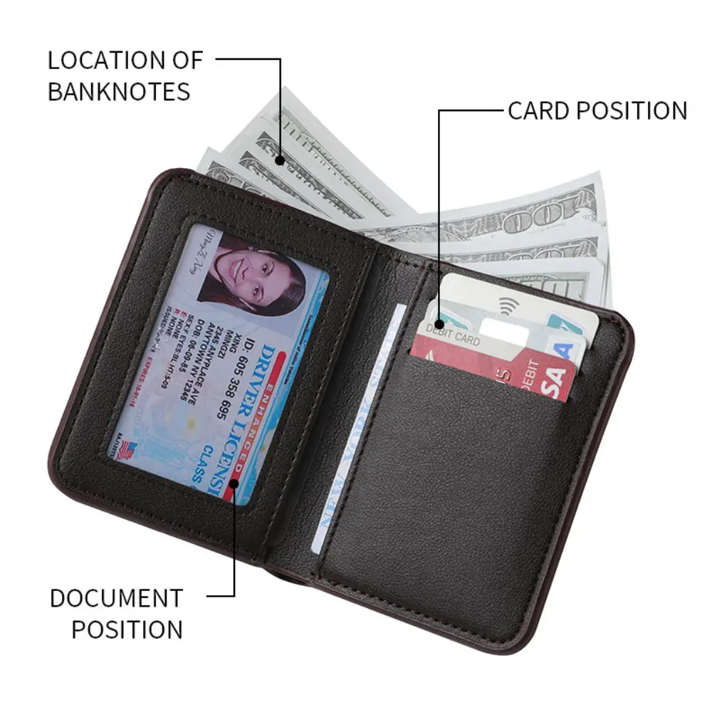 New Wallet Men's Short Small Multifunctional Hand Card Holder PU Business Zipper Purse Fashion High-quality Casual Wallet Men