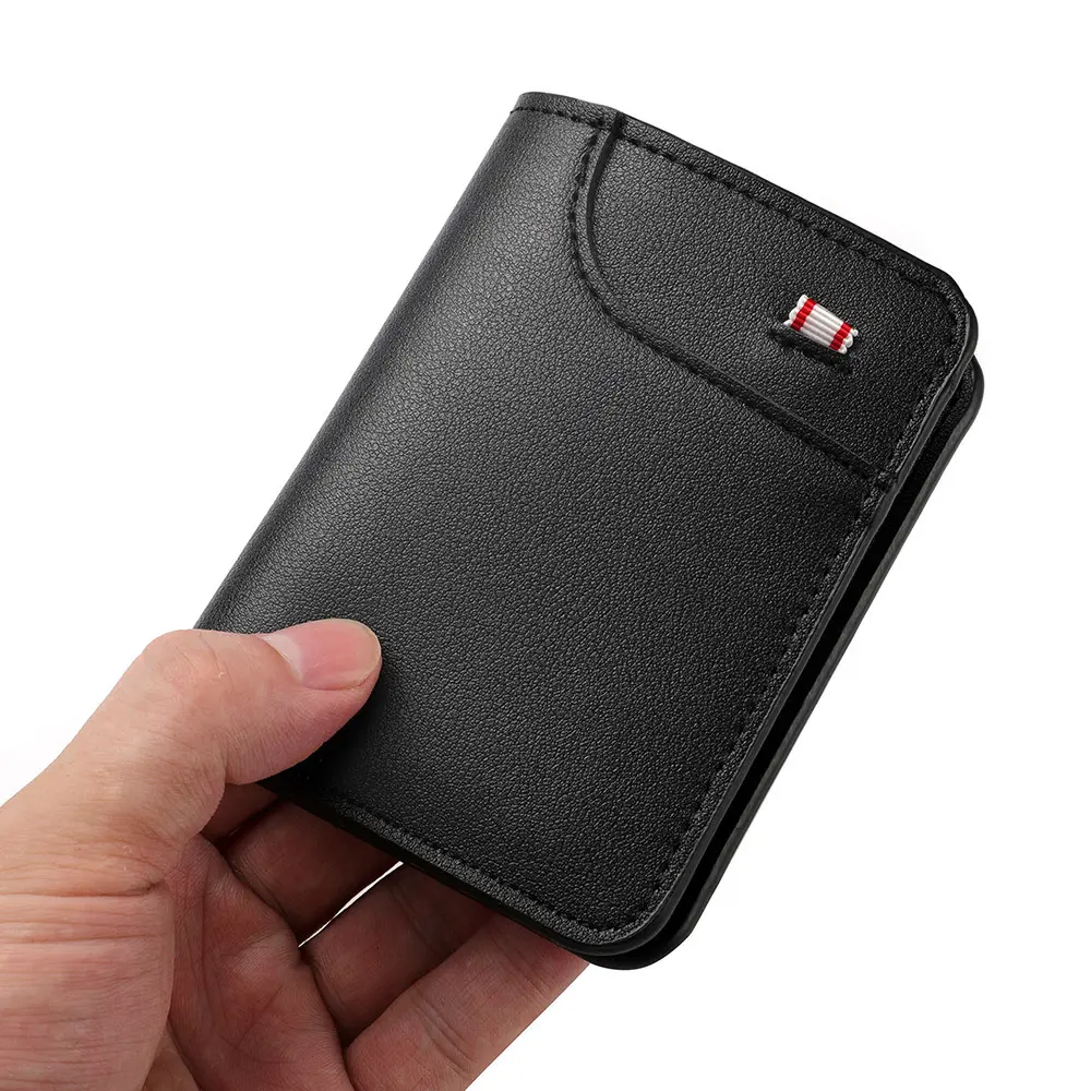 New Wallet Men's Short Small Multifunctional Hand Card Holder PU Business Zipper Purse Fashion High-quality Casual Wallet Men