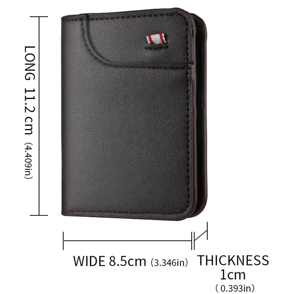 New Wallet Men's Short Small Multifunctional Hand Card Holder PU Business Zipper Purse Fashion High-quality Casual Wallet Men