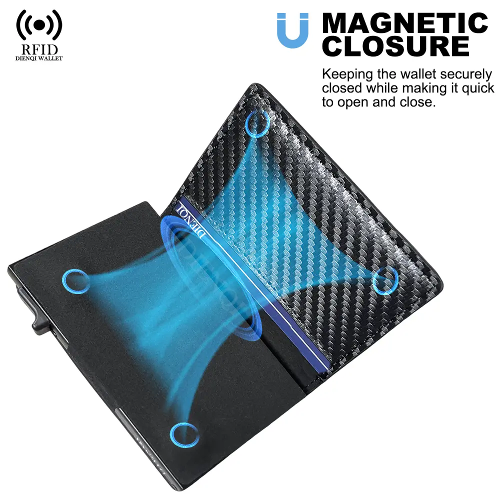 Carbon Fiber Rfid Credit Card Holder Men Wallet Money Bag Luxury Brand Minimalistic Slim Thin Wallet Black Clutch Purse Male
