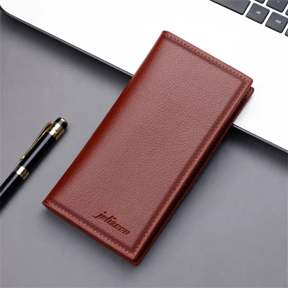 Simple Long Wallet Multi-layer Card Case Driving License Cover Soft PU Leather Lychee Grain Credit Card ID Holder Ultra-thin