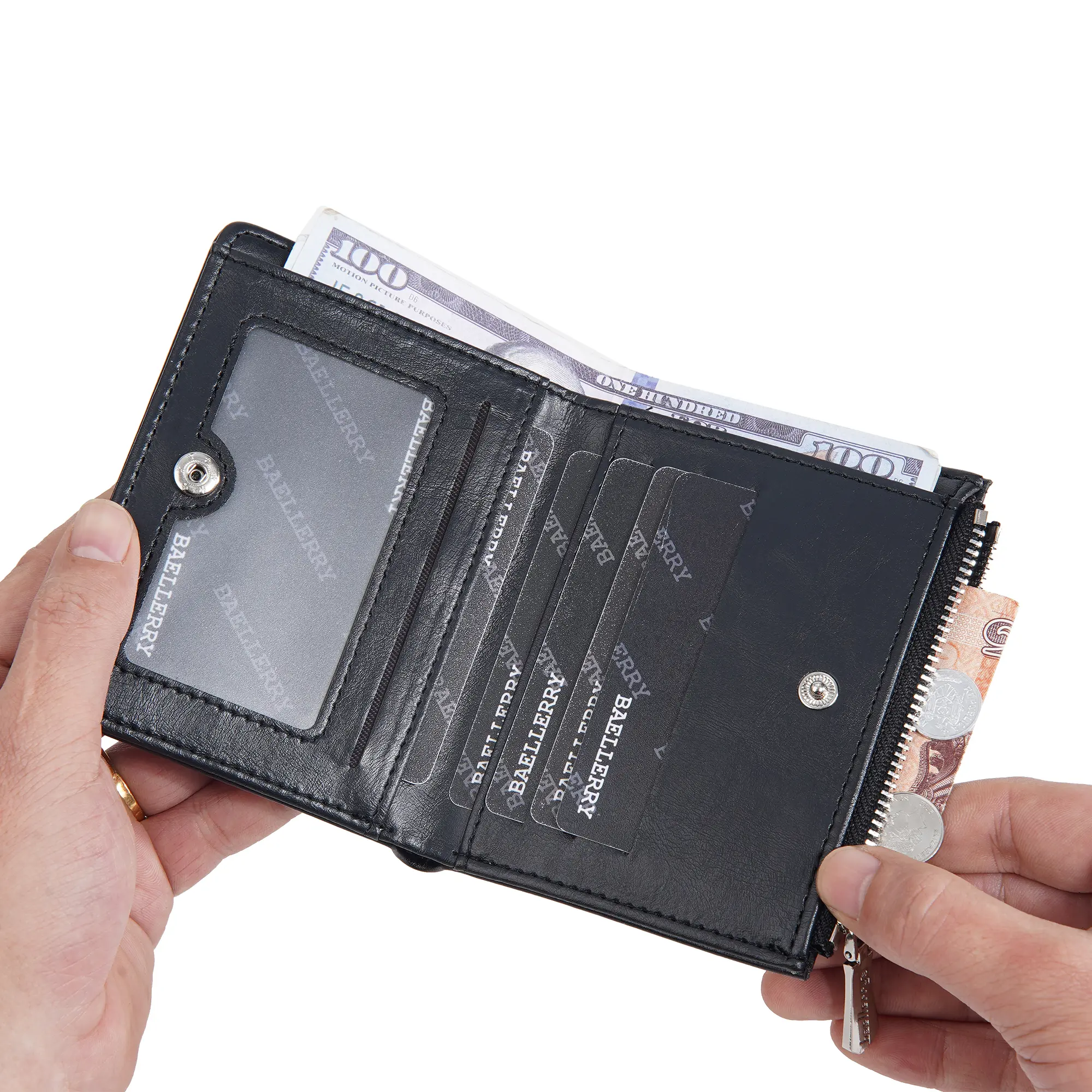 New PU Leather Men Wallets High Quality Zipper Short Desigh Card Holder Male Purse Vintage Coin Holder Men Wallets