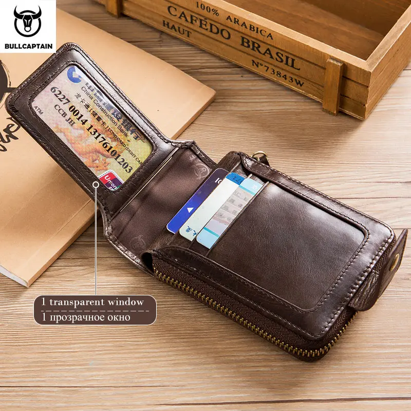 BULLCAPTAIN Brand Men's Wallet Genuine Leather Purse Male Rfid Wallet Multifunction Storage Bag Coin Purse Wallet's Card Bags
