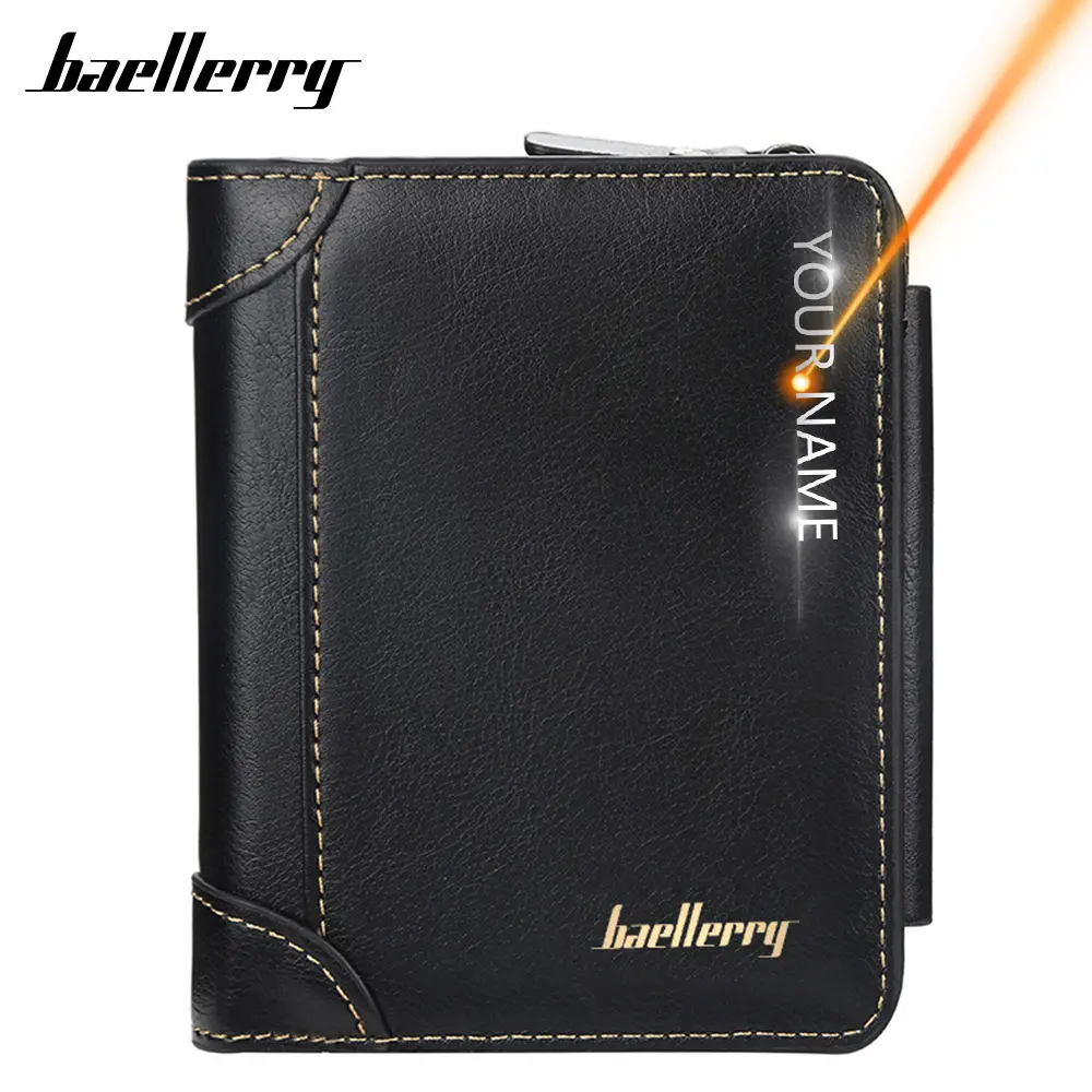 2022 New Leather Men Wallets High Quality Zipper Short Desigh Card Holder Male Purse Vintage Coin Holder Men Wallets