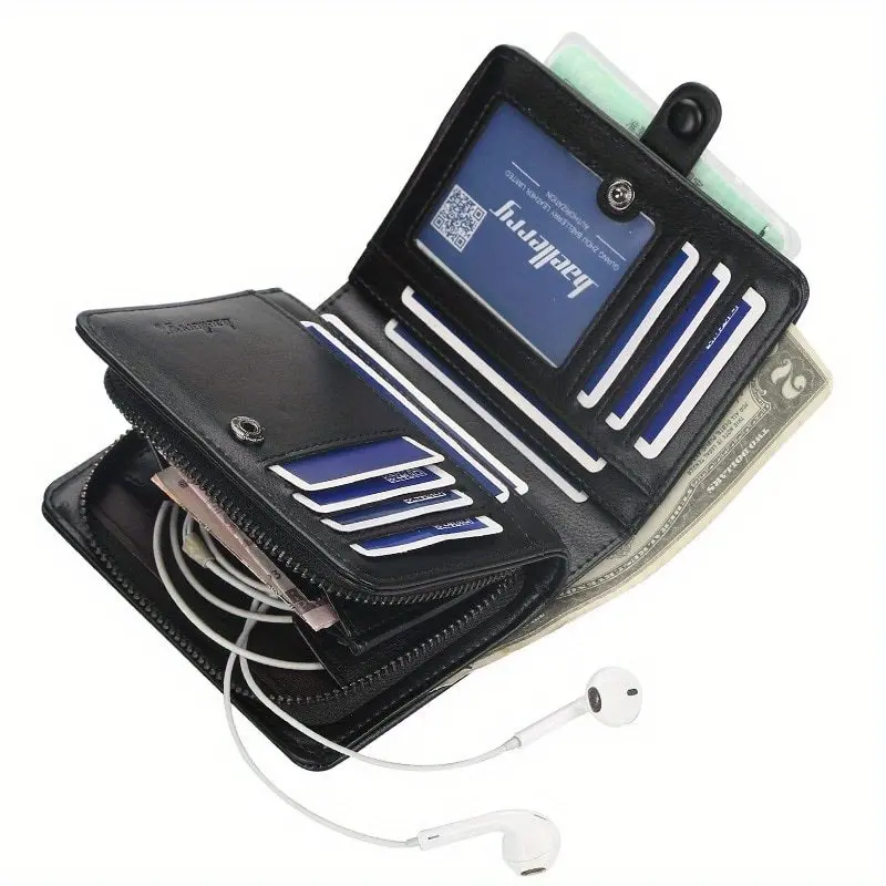 Fashion Men Wallets High Quality PU Leather Zipper Short Design Card Holder Male Purse with Coin Pockett Holder Men Wallets