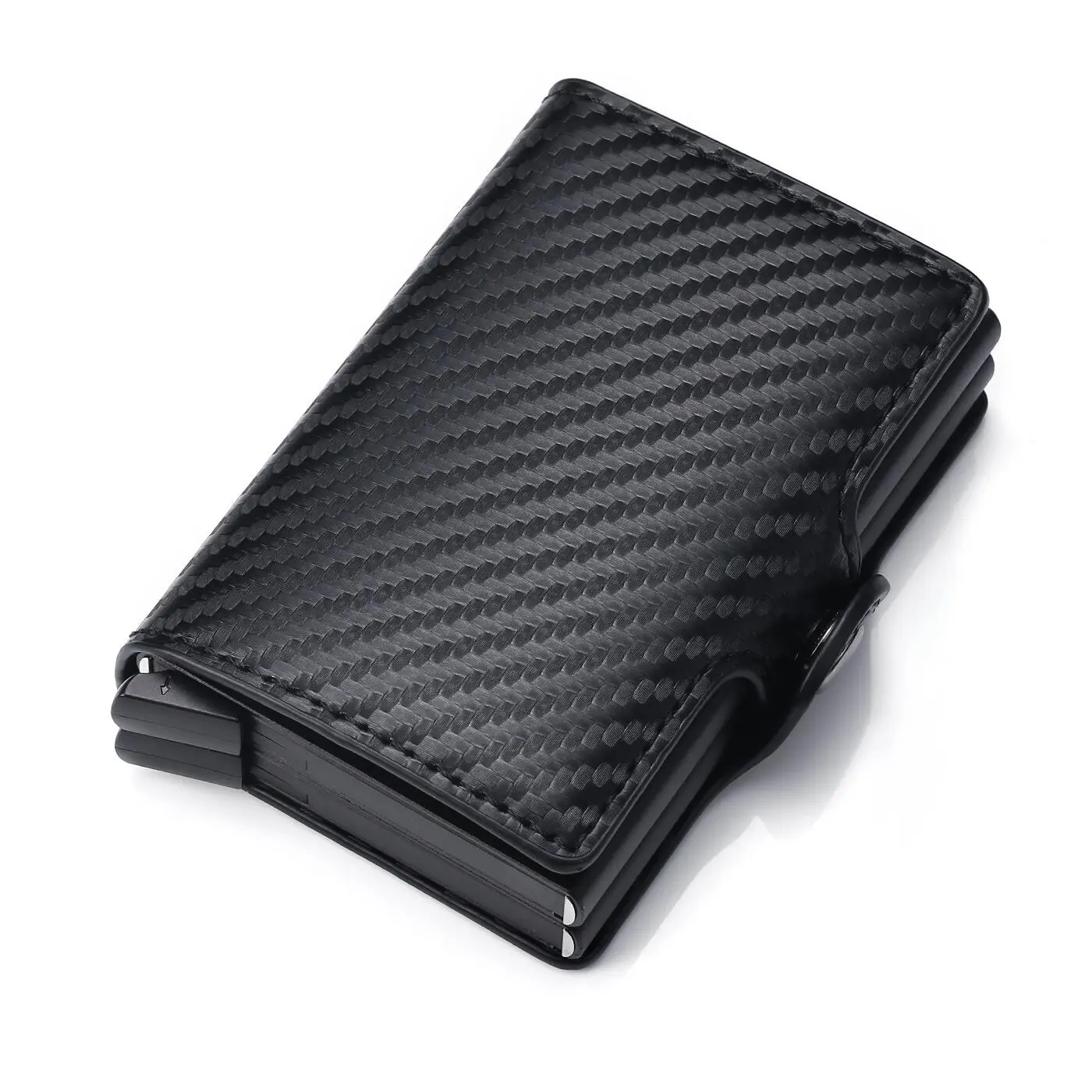 Carbon Fiber Credit Card Holder Men Wallet RFID PU Leather Metal Hasp Wallet Male Purse Minimalist Wolet Gifts for Men Carteiras