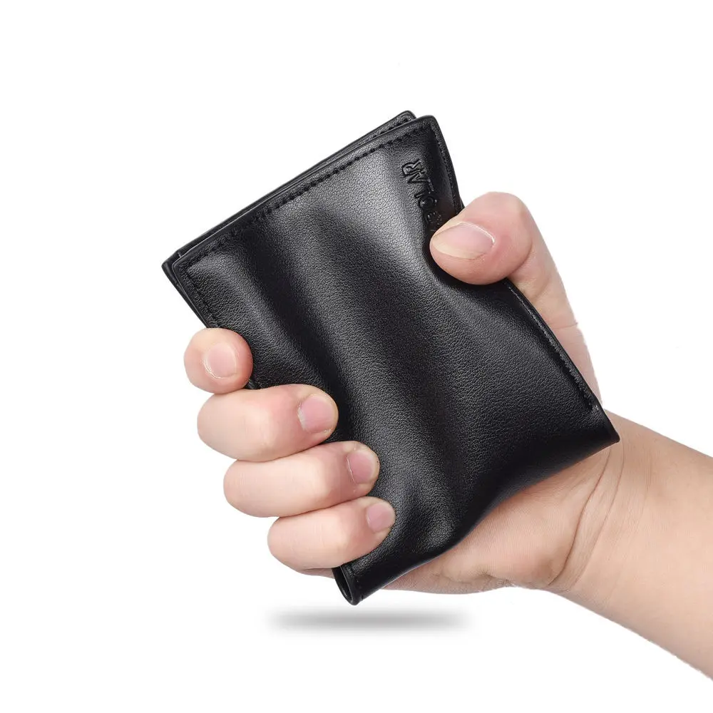 New Men's Wallet Multi Function ID Credit Card Holder Three -fold Money Clip High Quality Leather Zipper Coin Purse