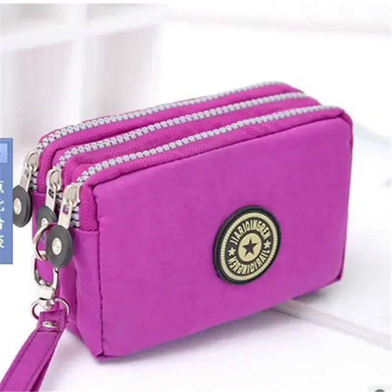 Women Zipper Coin Pouch Money Bag Card Wallets Key Phone Pouch Fashion Large Capacity Storage Bag with Triple Wallet Coin Purse