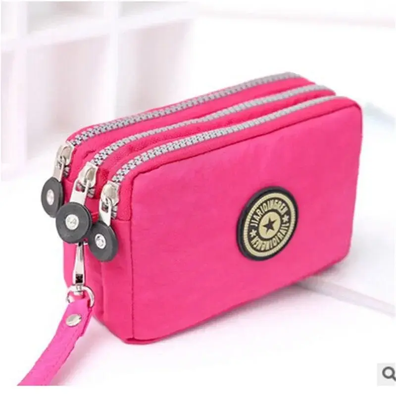Women Zipper Coin Pouch Money Bag Card Wallets Key Phone Pouch Fashion Large Capacity Storage Bag with Triple Wallet Coin Purse