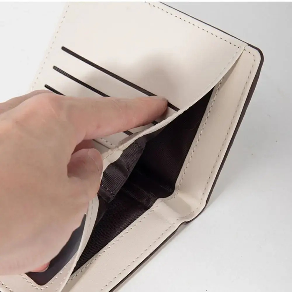 Slim PU Leather Short Wallet INS Multi-Cards Zipper Coin Purse Hasp Small Flowers Card Bag Wallet Zipper Hasp for Women Girl
