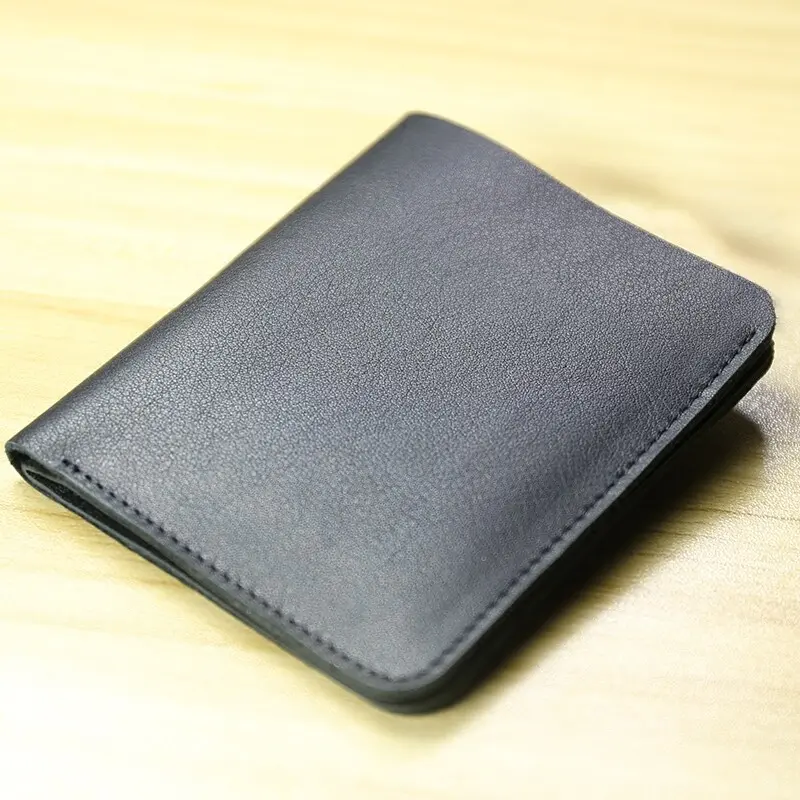 Ultra Thin Small Wallet Short Cowhide Casual Mens Vertical Simple Bifold Wallets Soft Leather Credit Card Holder Moneybag